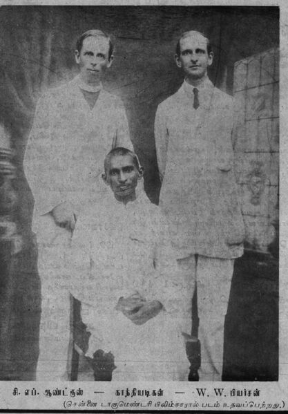 File:Gandhi With Andrews by Documentry Films.jpg